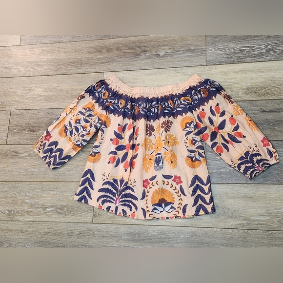 Anthropologie FARM Rio Multicolor Boho Off The Shoulder Size Small - Picture 5 of 8